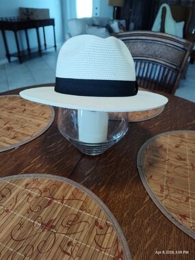 JoyWant Adjustable Band Classic Travel Straw Panama Black Band - Beige Hat